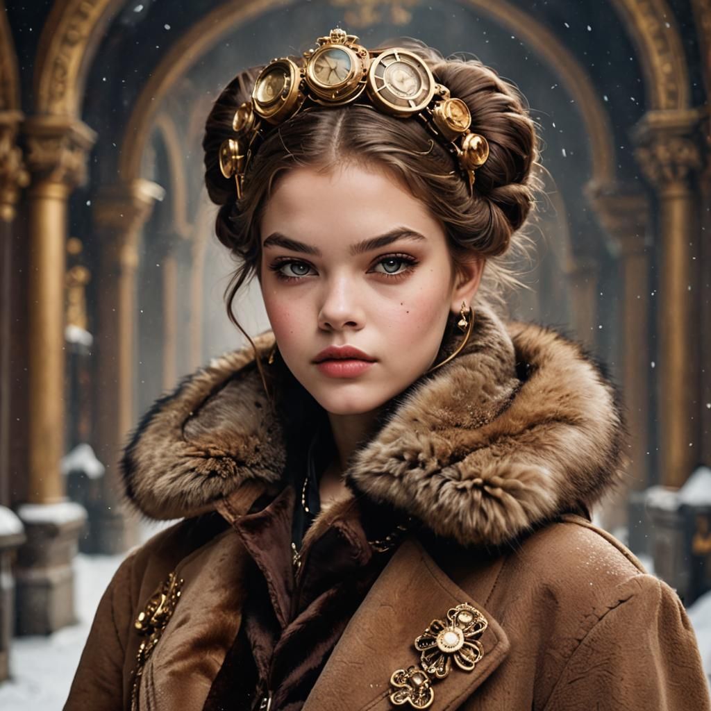 Steampunk Princess Portrait in Disney Style