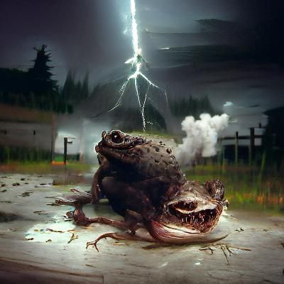 Toad Struck by Lightning: Sinister Fantasy Art