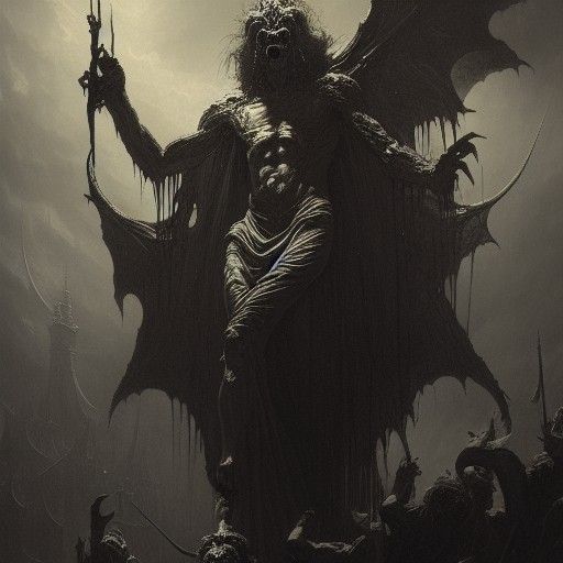 Hyperdetailed Demon Lord of Lies in Dark Fantasy Style