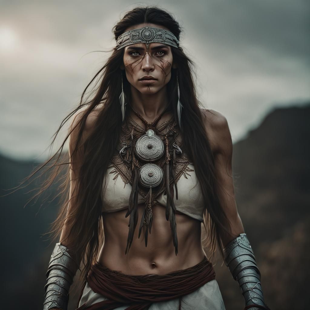 Beautiful Cherokee Warrior Princess Ready for Battle