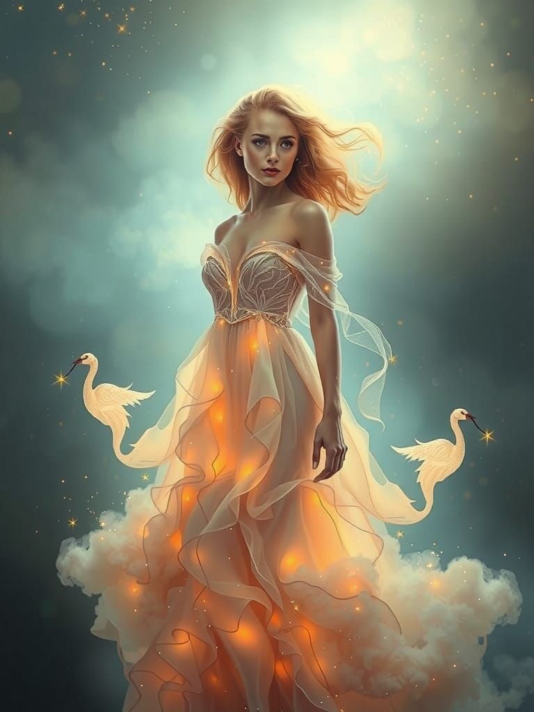 Ethereal Cloud Gown in Dreamy, Vibrant Hues