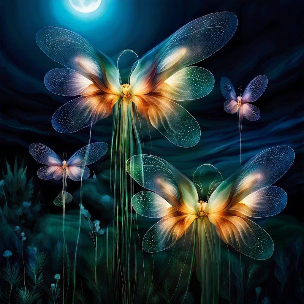 A field of Florescentia Papilionis (Blooming Butterfly Flower)