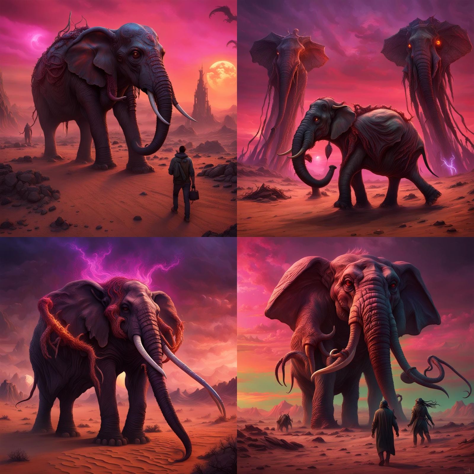 Crustacean Elephant in Desert Apocalypse: Fantasy Concept Ar...