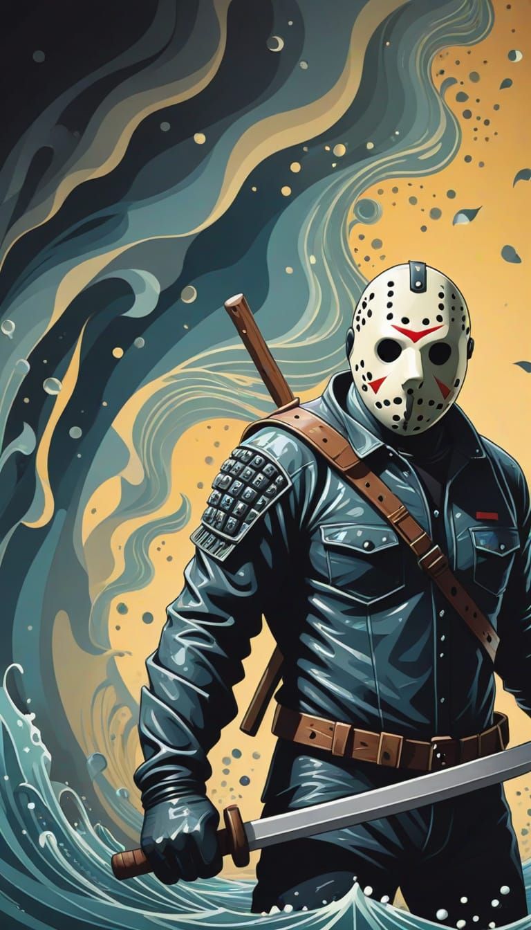 Jason Voorhees in Abstract Vector Fractal Style