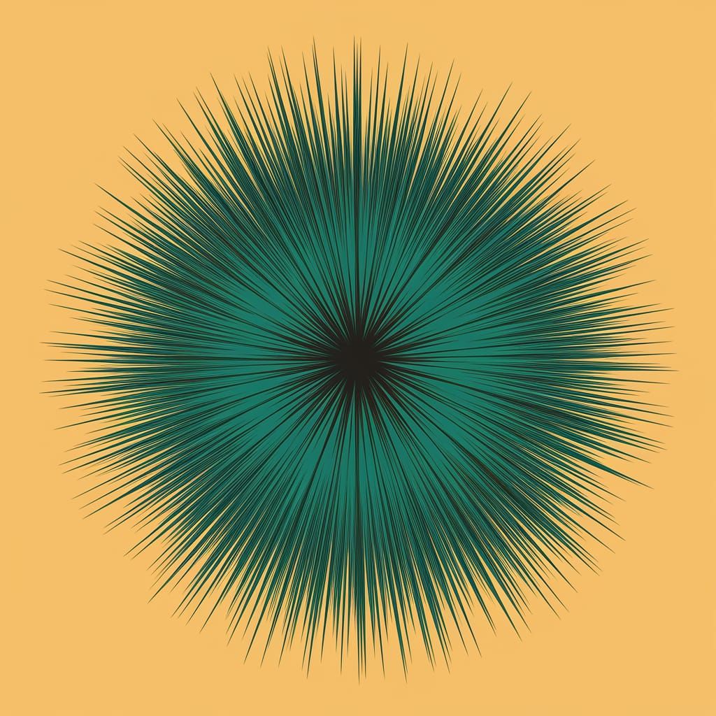Fuzzy Emerald Abstract with Yellow Gradient