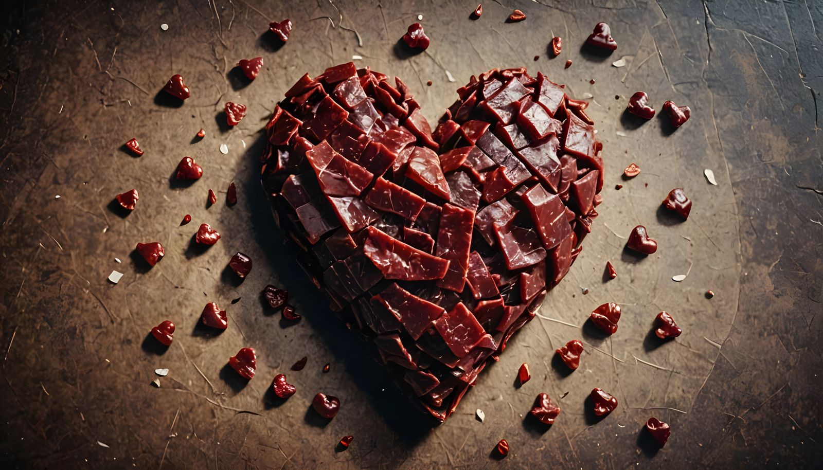 Cinematic Beef Jerky Heart: A Meaty Masterpiece