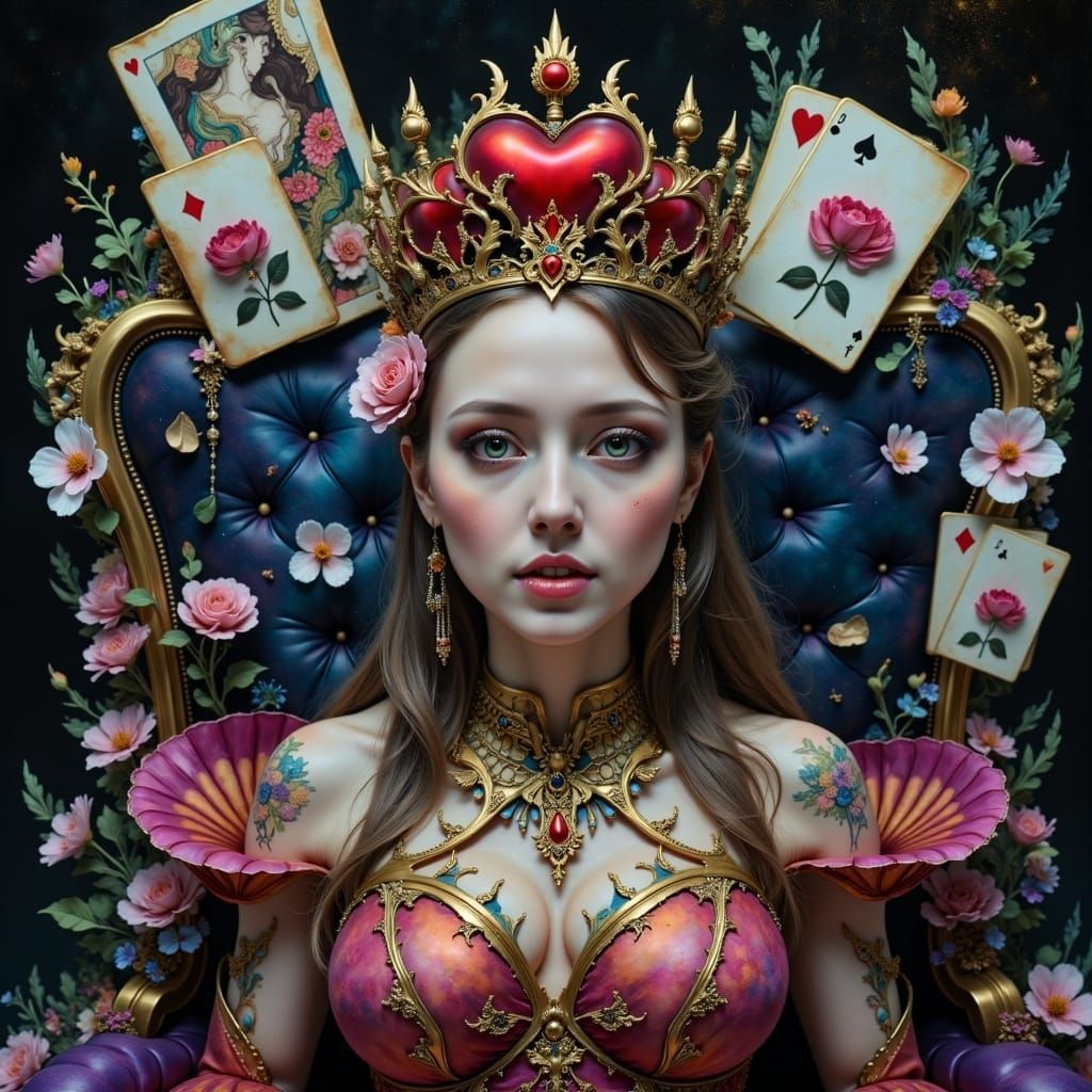 Crimson Heart Queen in Whimsical Wonderland