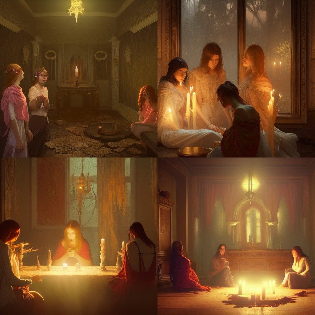 Seance in a Haunted House: Detailed Concept Art