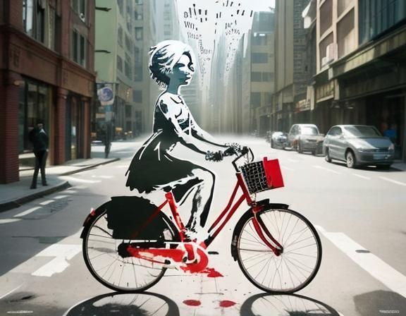 Banksy-Style Double Exposure Street Art