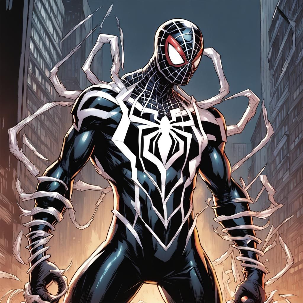 Venomized Superior Spider-Man in Comic Book Style