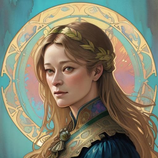 Cybill Shepherd Portrait in Digital Painting Style