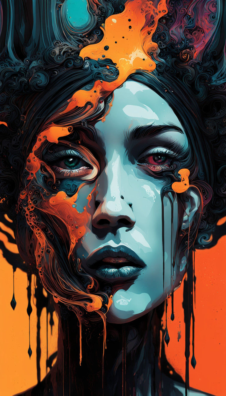 Dada Dreamscapes: A Vibrant, Melting Portrait