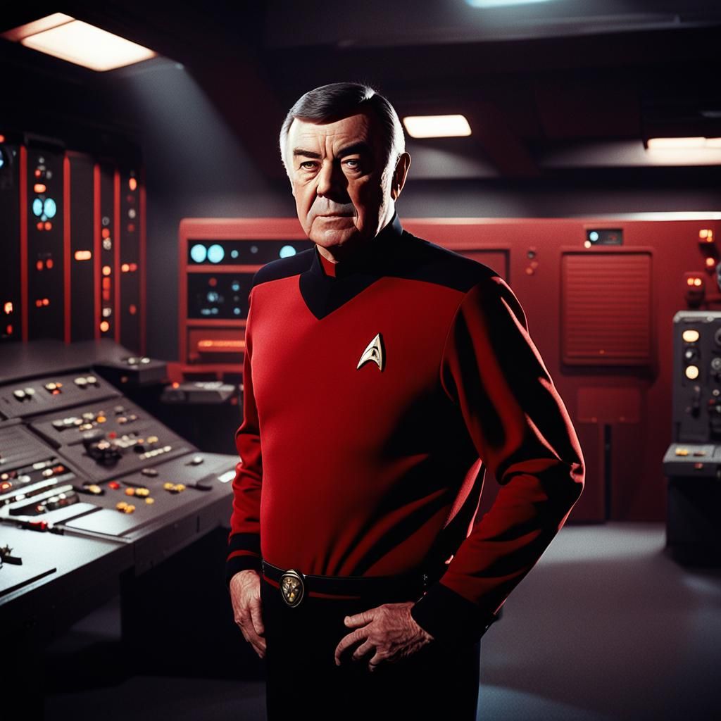 Scotty in Starfleet Uniform: Hyperrealistic Digital Art