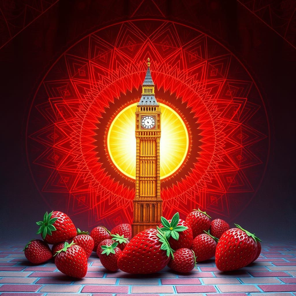 Hypnotic Iris Portal with Glowing Geometric Patterns