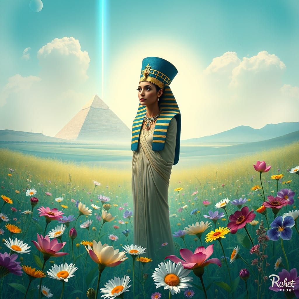 Majestic Atlantean Princess Disguised as Nefertiti in Vibran...