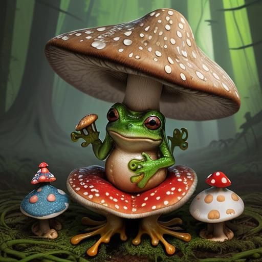Mushroom Frog in Ancient Forest