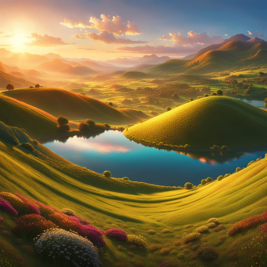 Dreamlike World Concept Art in Golden Light