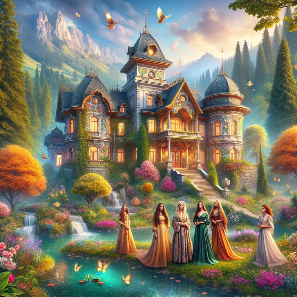 Carpathian Manor House with Four Women