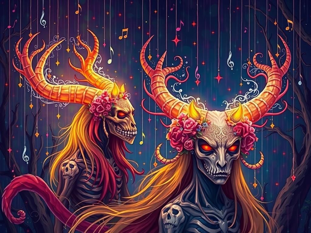 Majestic Horned Monsters in a Surreal World