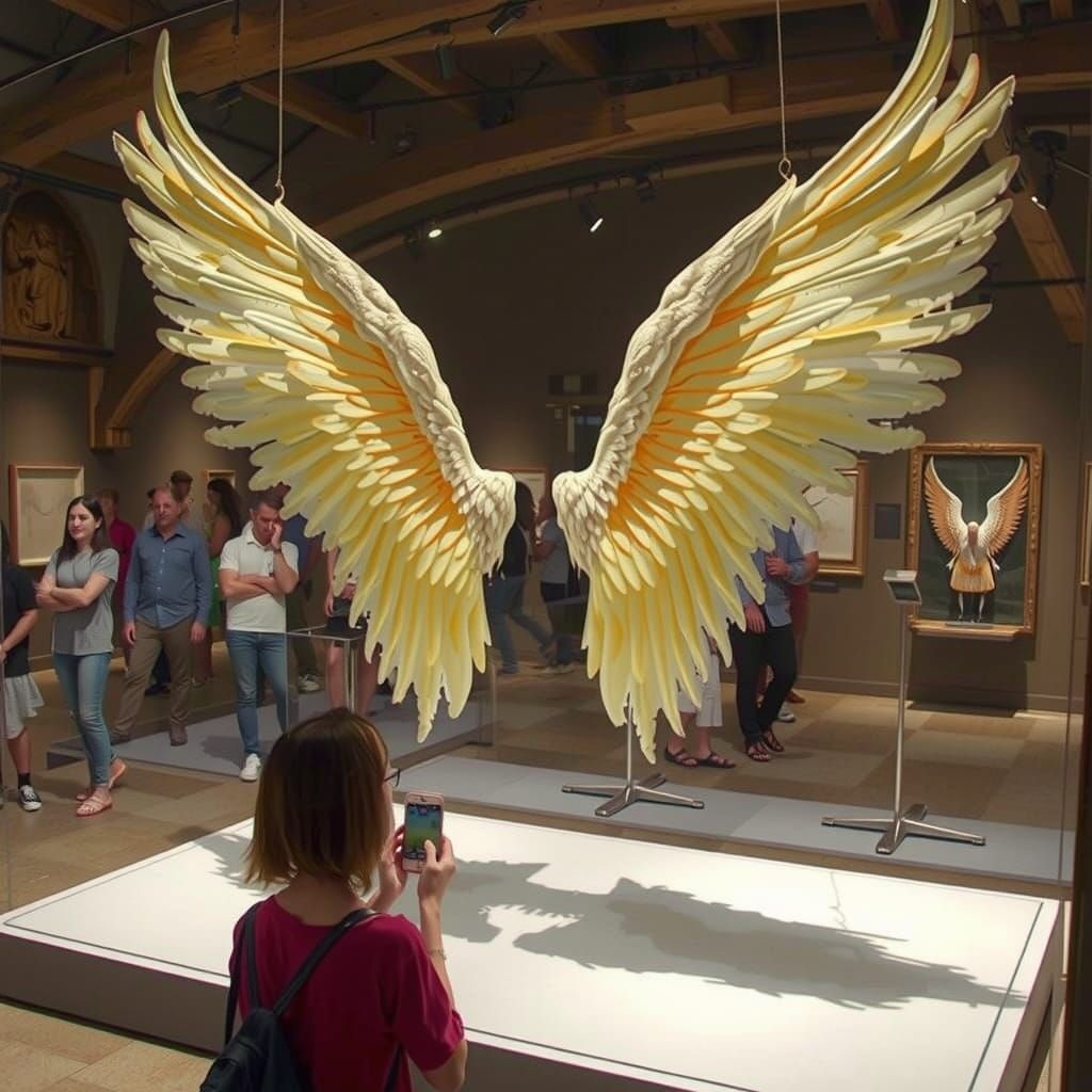 Angelic Wings on Display: A Museum Spectacle
