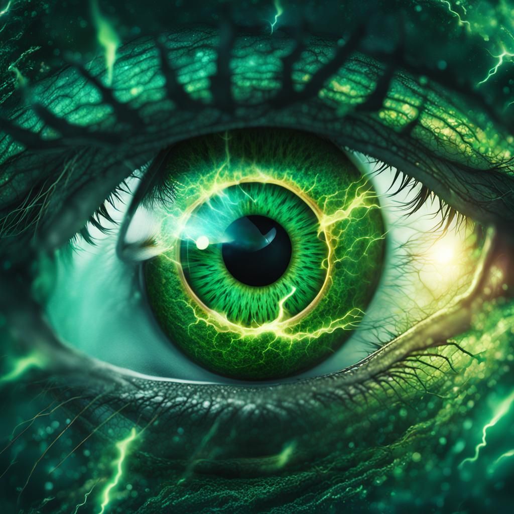 Dragon Eye with Lightning, Digital Art