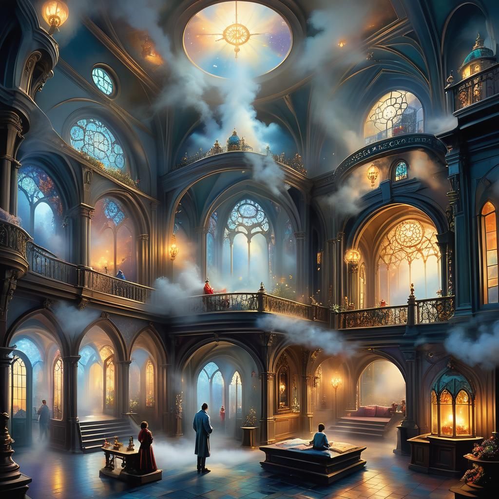 Mystical Awakening: Harmonious Surrealism in Golden Light