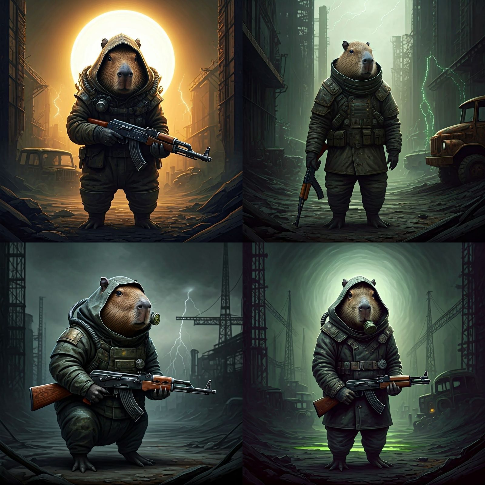 Post-Apocalyptic Capybara Stalker in a Haunting Soviet Waste...