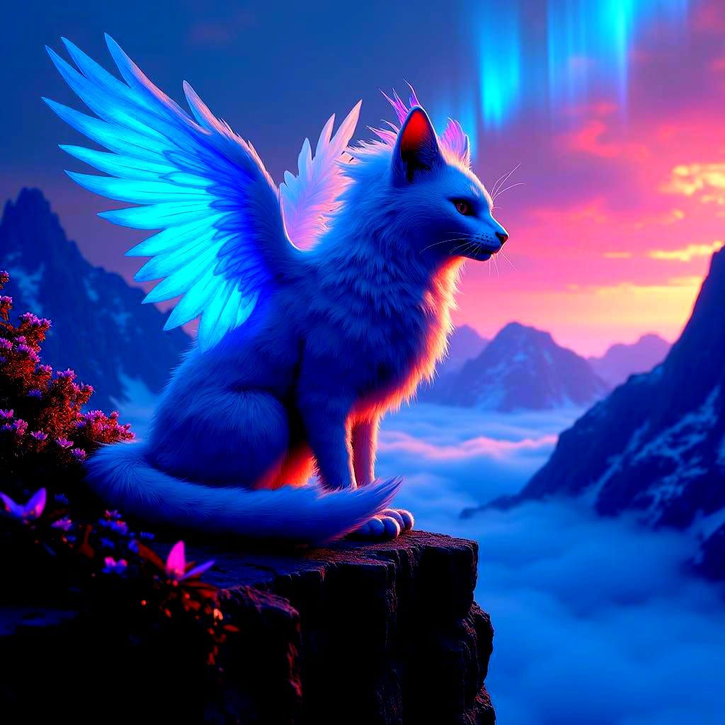 Fantastical Birdcat-Human Hybrid in Detailed Matte Painting