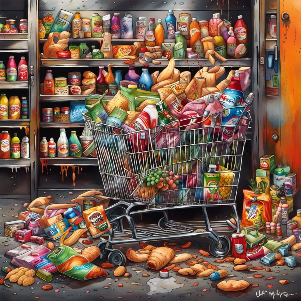 Colorful Graffiti Art: Grocery Store Disaster