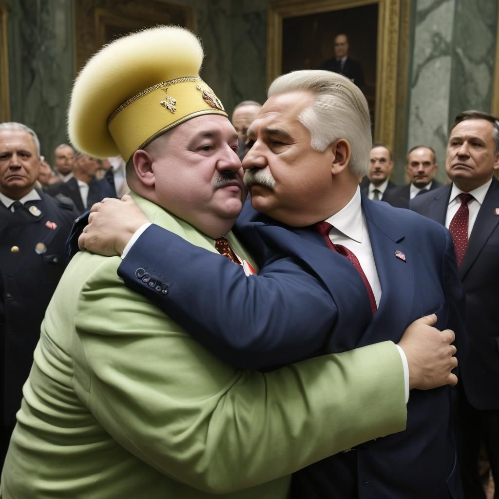 American Politician Hugs Hungarian Dictator