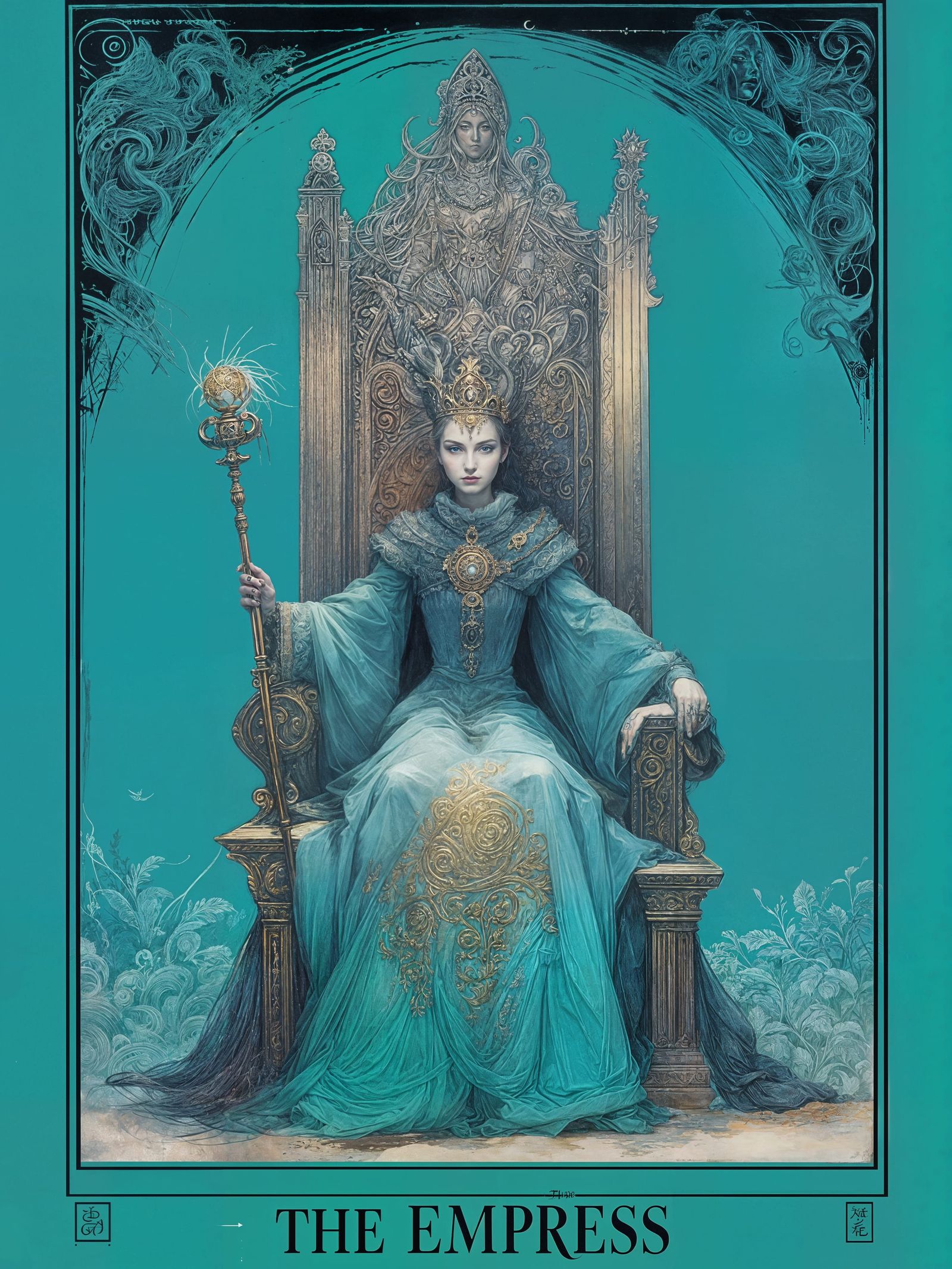 The Empress: Gothic Lettering in Black