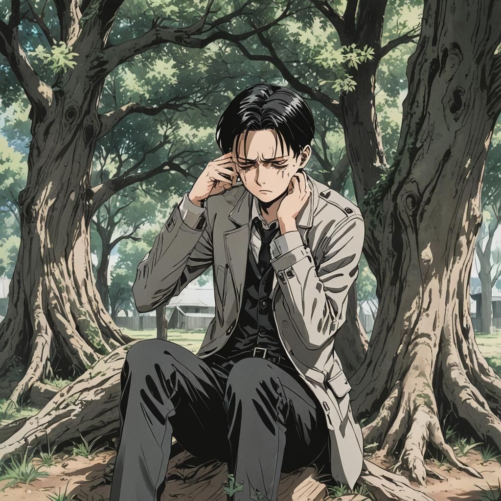 Levi Ackerman Crying Under a Tree