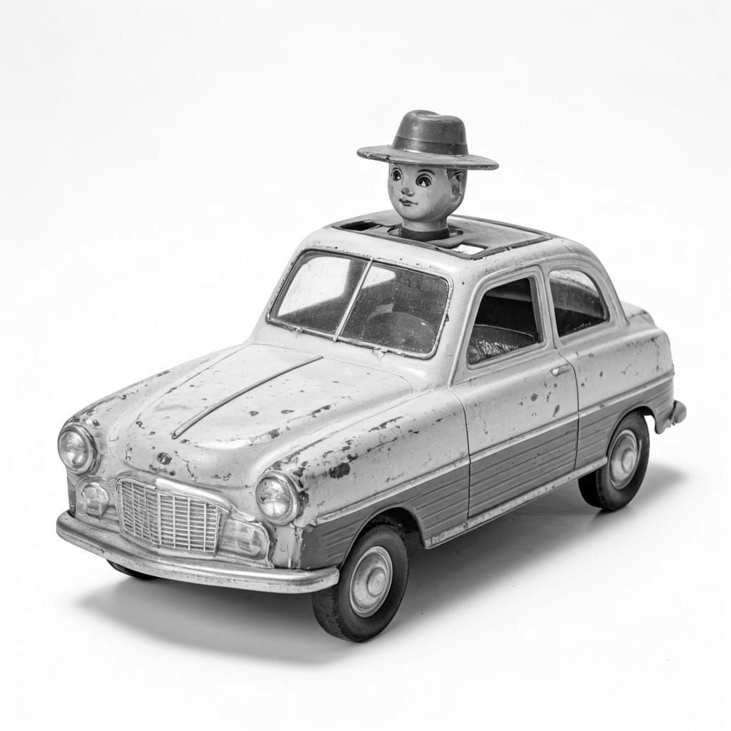 Retro Toy Car in Vintage Style