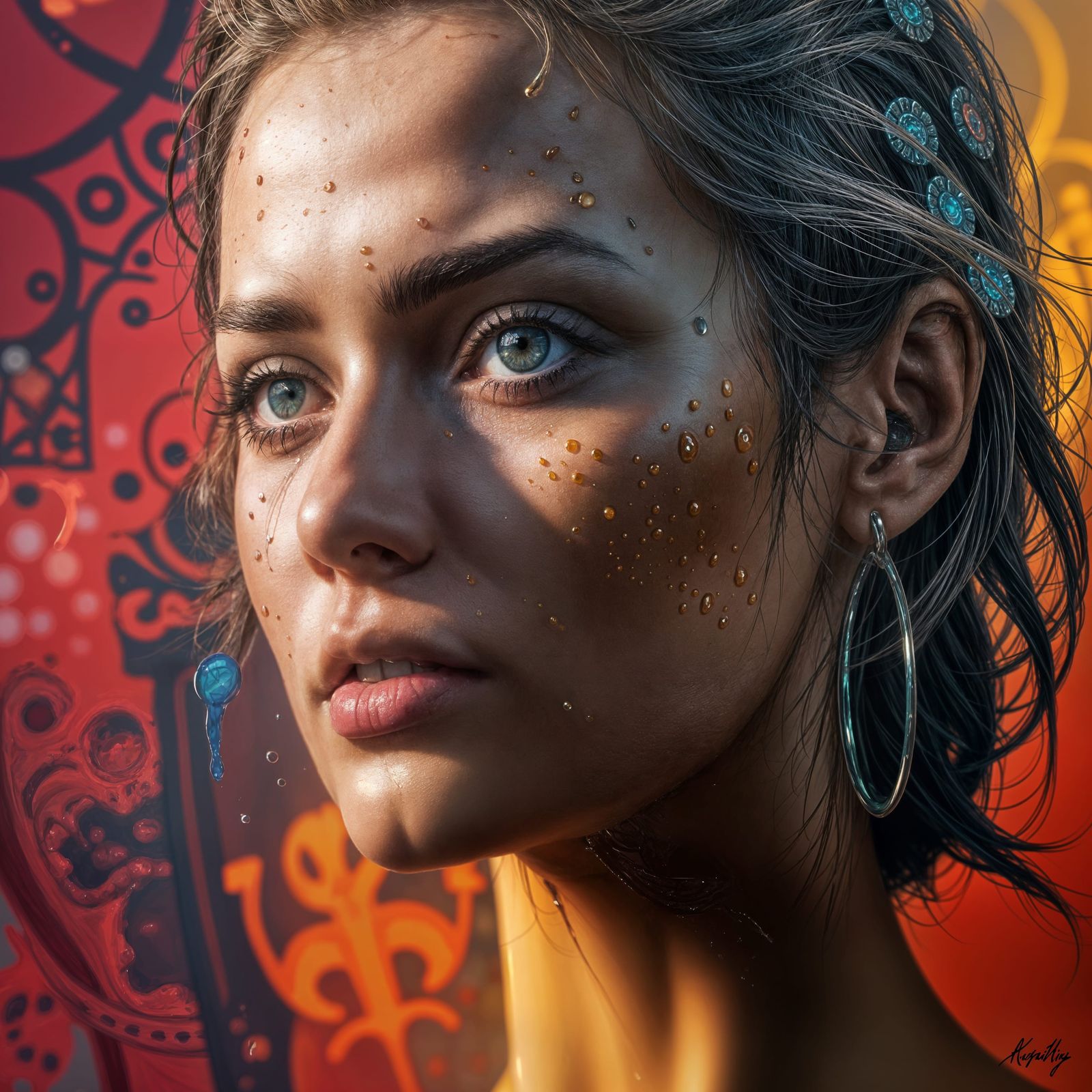 One-of-a-Kind Portrait in Vibrant Splash Art Style
