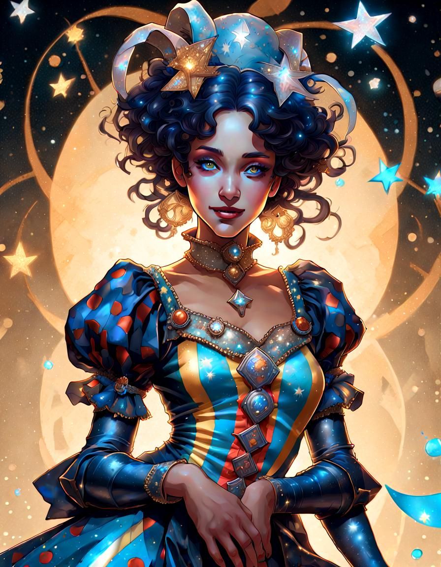 Magical female Harlequin