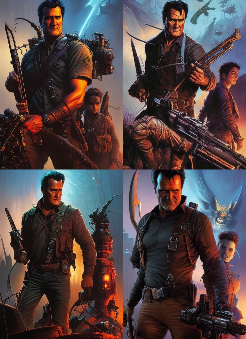 Ash from Evil Dead: Crayon Caricature