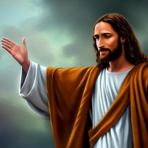 Jesus Performs Magic Trick: Digital Art