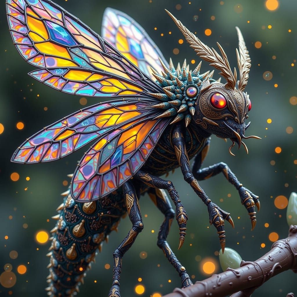 Steampunk Wings with Stained Glass Patterns