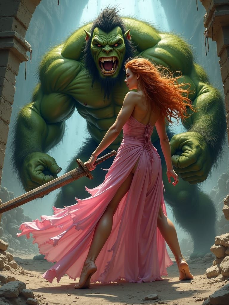 Princess vs Troll: Anime-Style Cinematic Action Scene