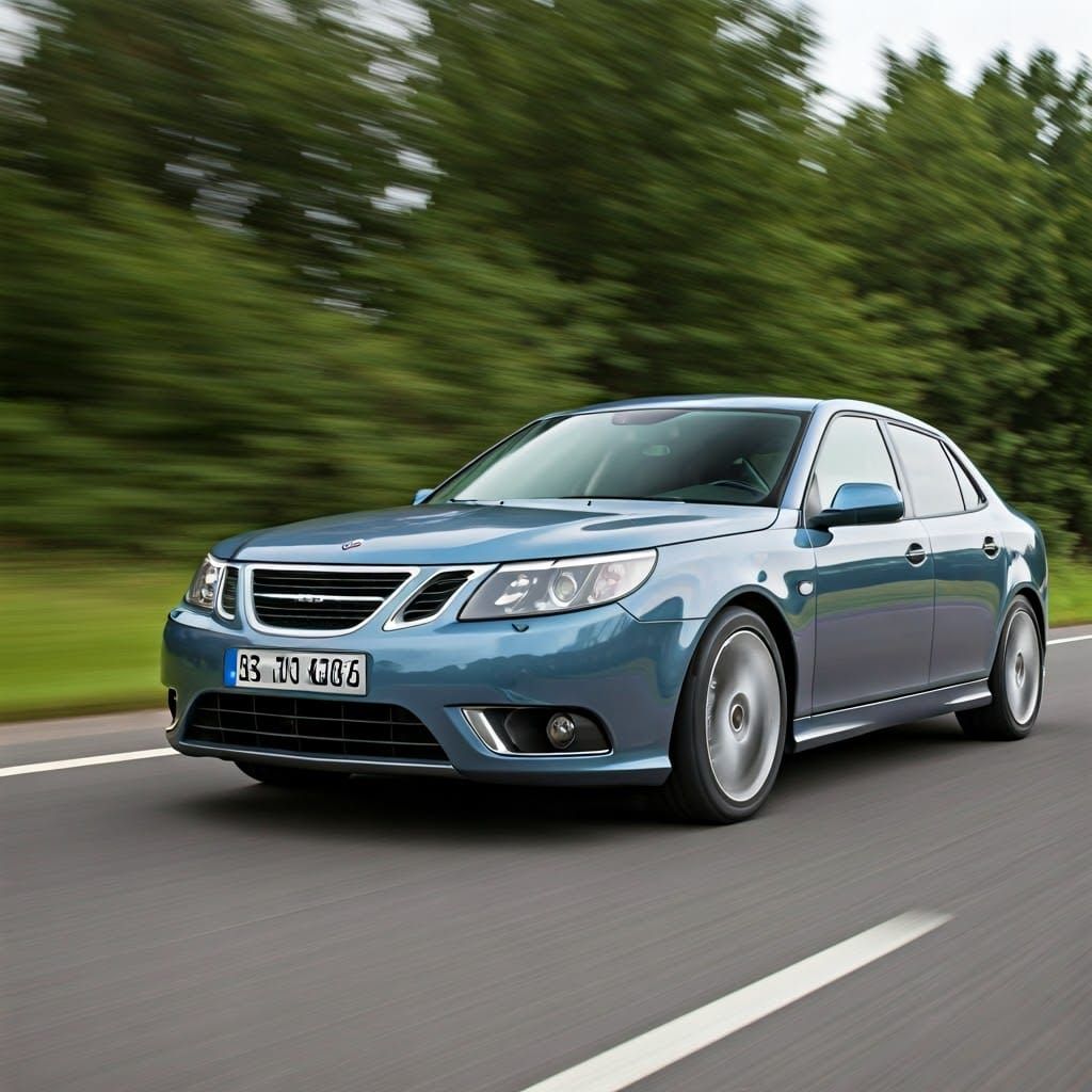 Luxurious SAAB Aero SUV from 2007 in Detailed Bokeh Photogra...