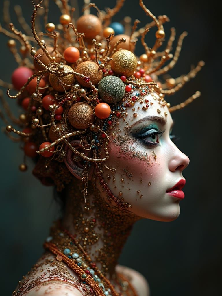 Superimposition on Jewelled Temari Silk Balls