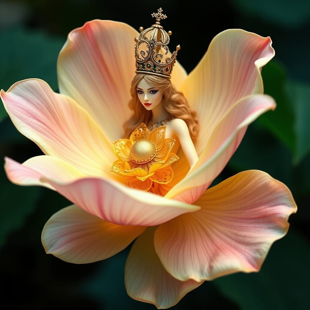 Regal Bloom Unfurls to Reveal a Golden Queen