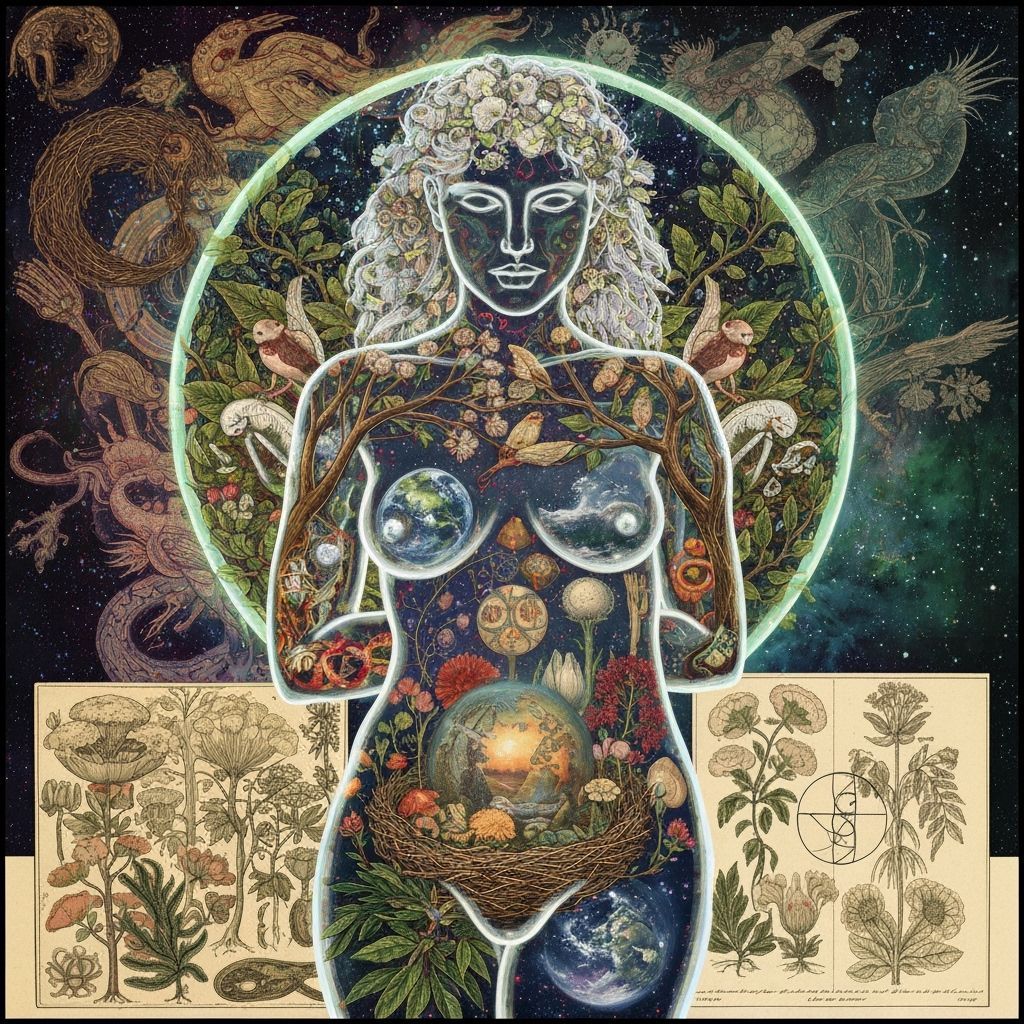 Ethereal Bioluminescent Figure Dancing in Glitch Art Style