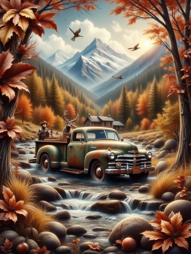 Appalachian Fishing Scene in Golden Light