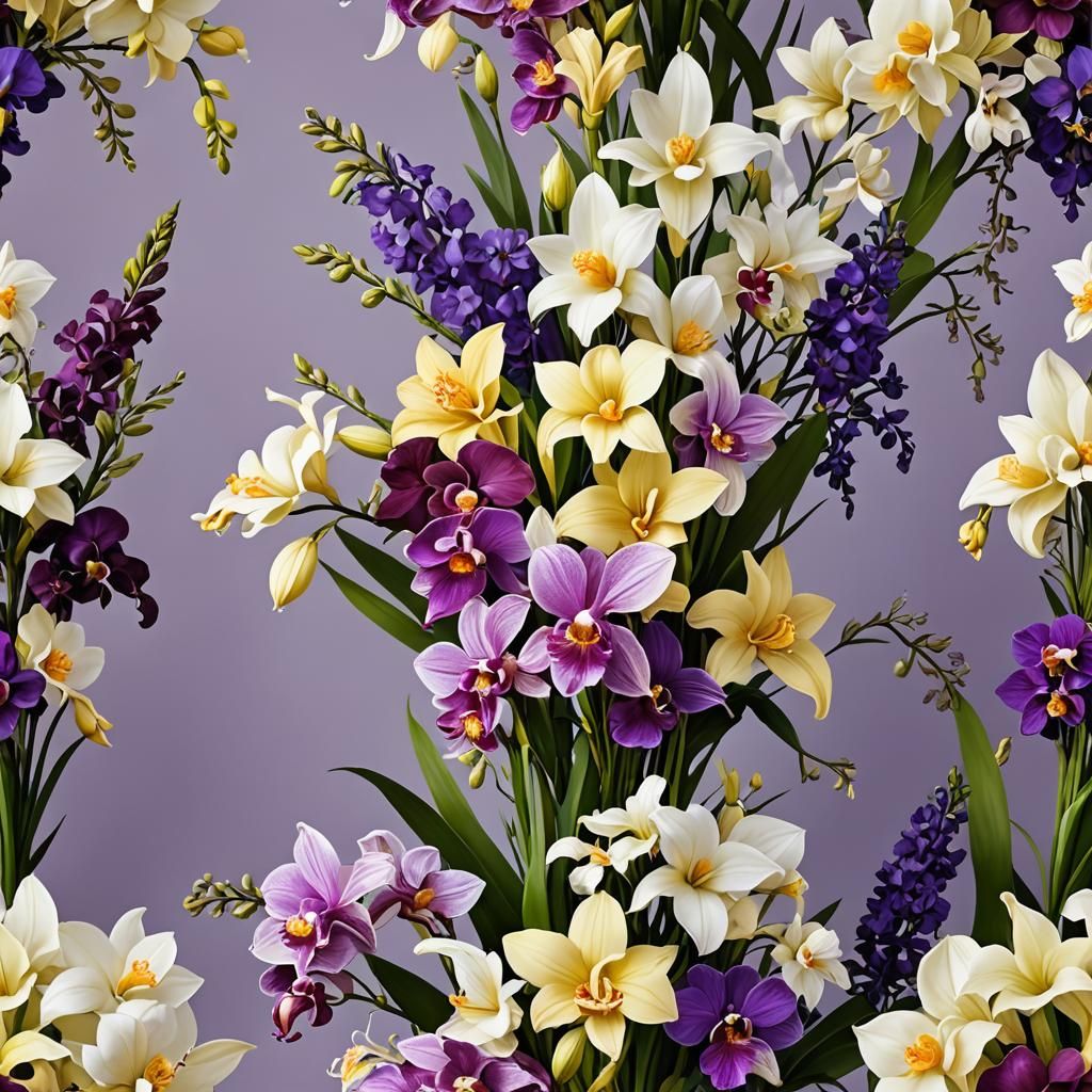 Wedding Bouquet with Orchids, Lilies, and Jasmine