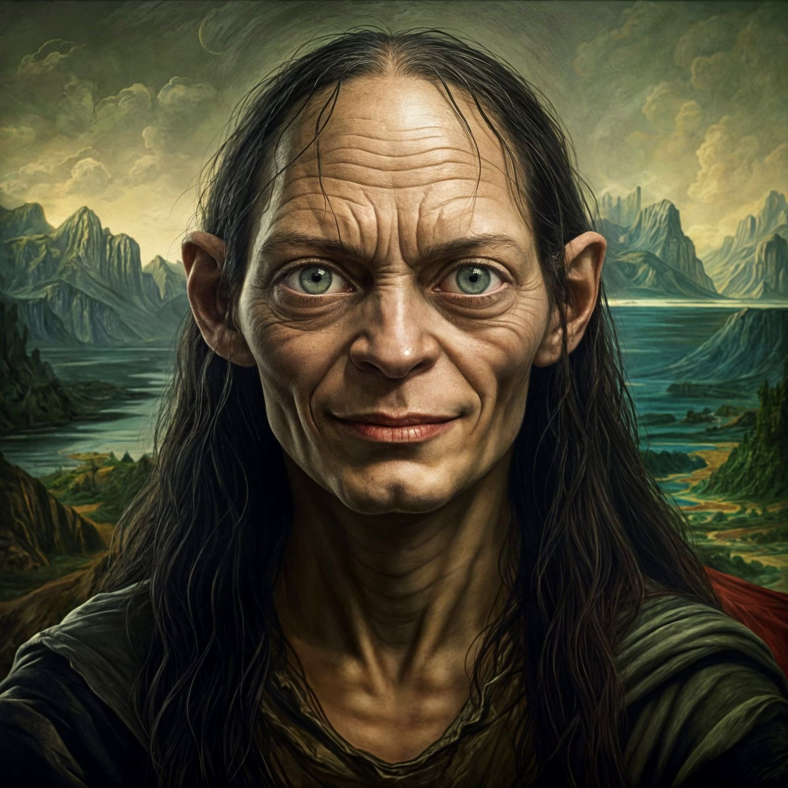 Gollum with Mona Lisa Smile, Leonardo Da Vinci Style