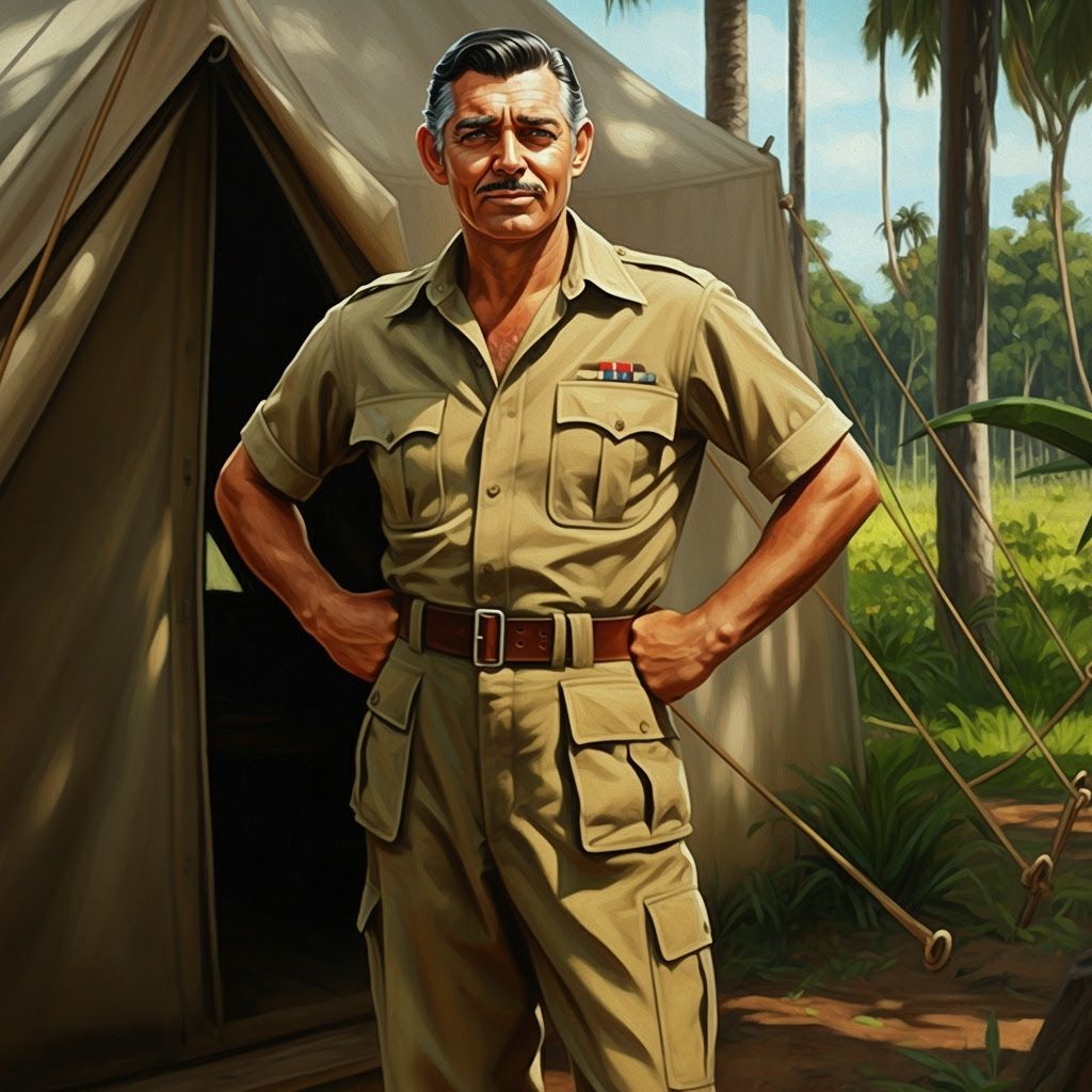 Clark Gable Portrait in Expressionist Oil