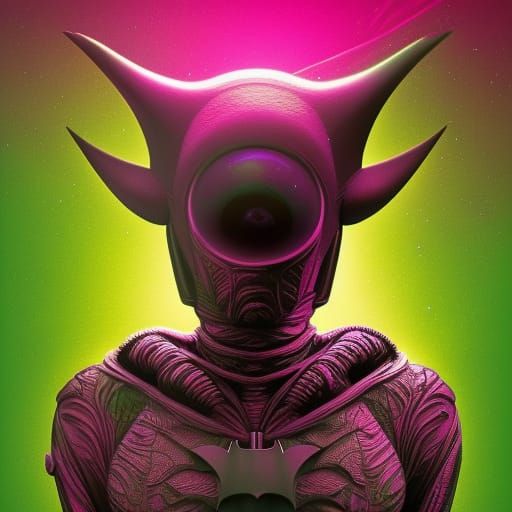 Teletubby Batman Alien in 3D Digital Art