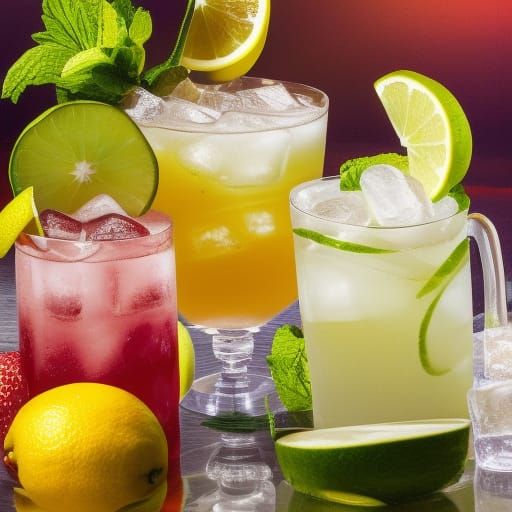 Hyperrealistic Fruity Cocktail Pitcher in 24k Resolution