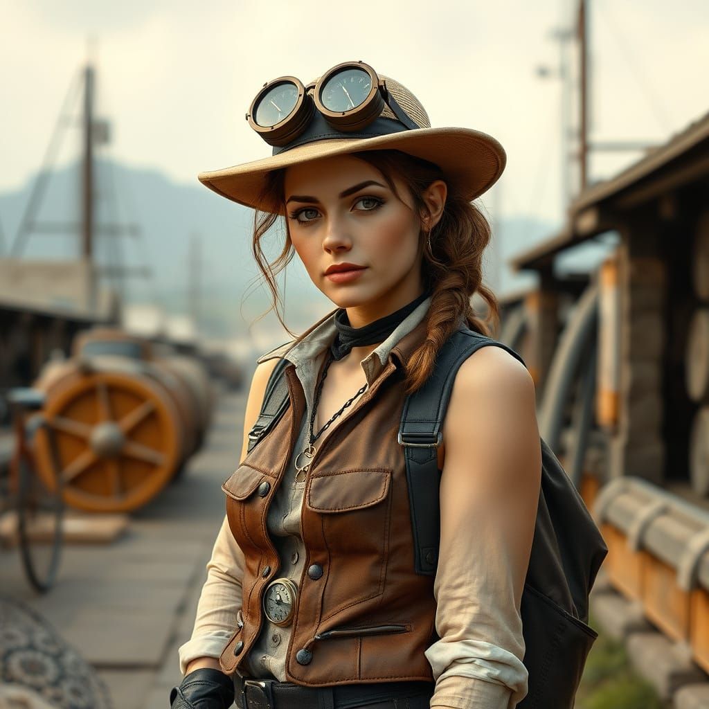 Timeless Steampunk Explorer in 19th Century Attire